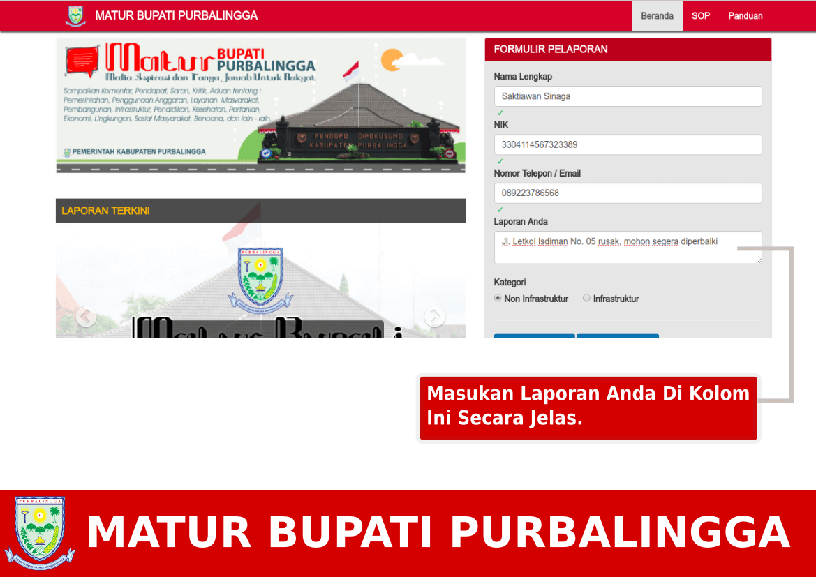 Mengisi Laporan Anda