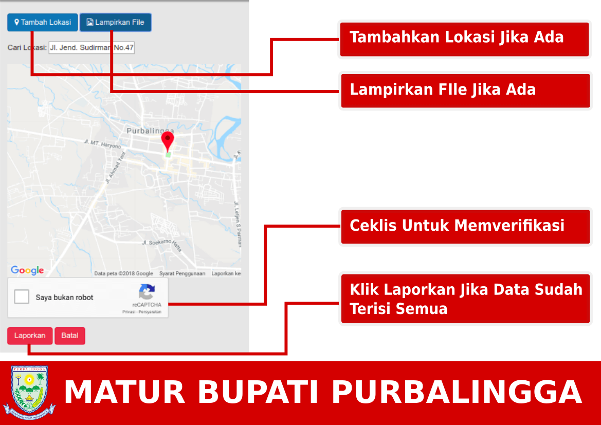 Mengisi Lokasi, Lampiran Laporan Anda