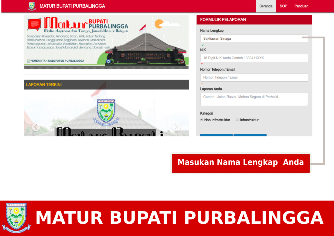 Mengisi Nama Lengkap Anda