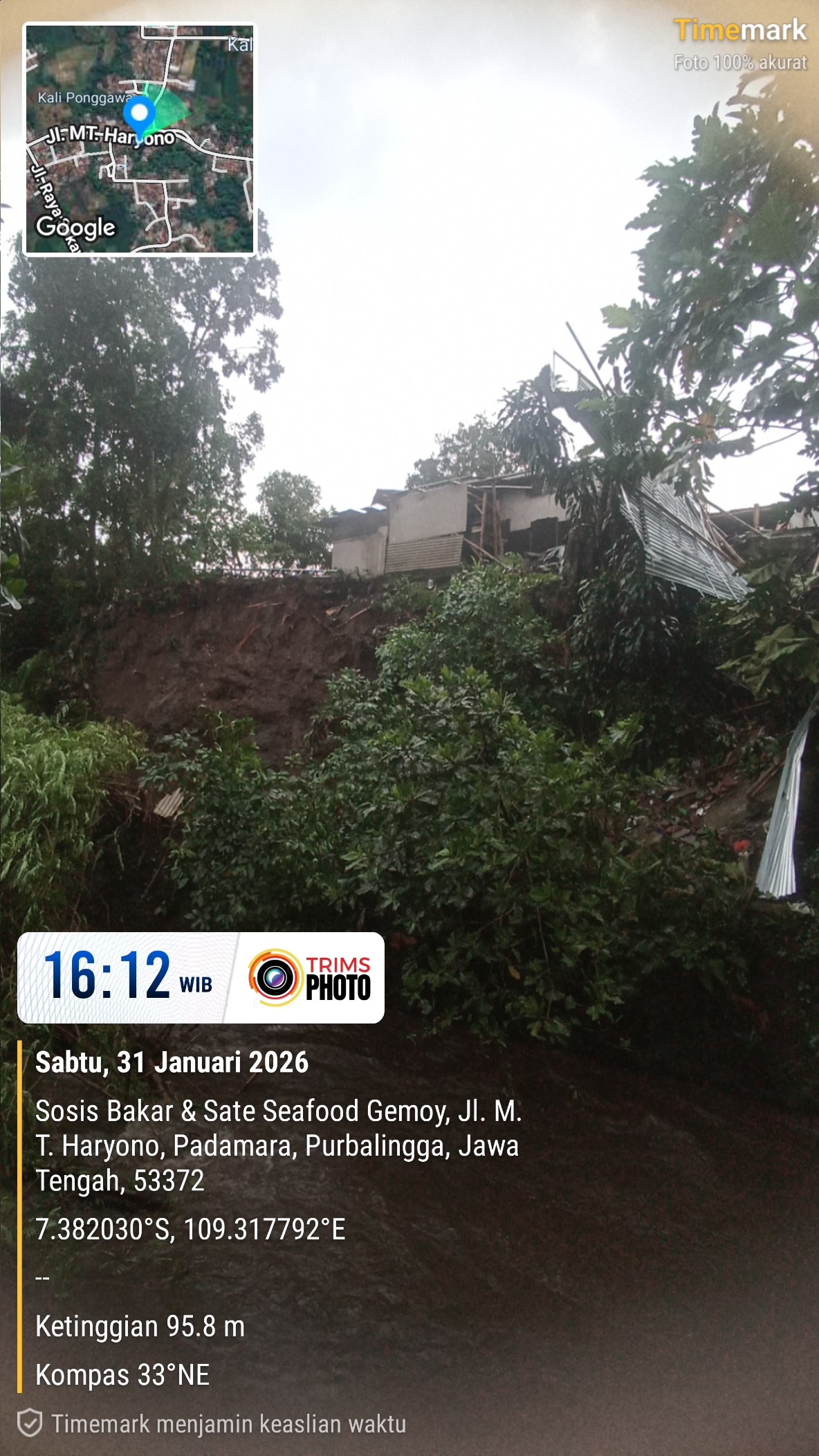 Lampiran foto terkait aduan Laporan Kerusakan Akibat Angin Kencang di Sungai Ponggawa, Desa Padamara