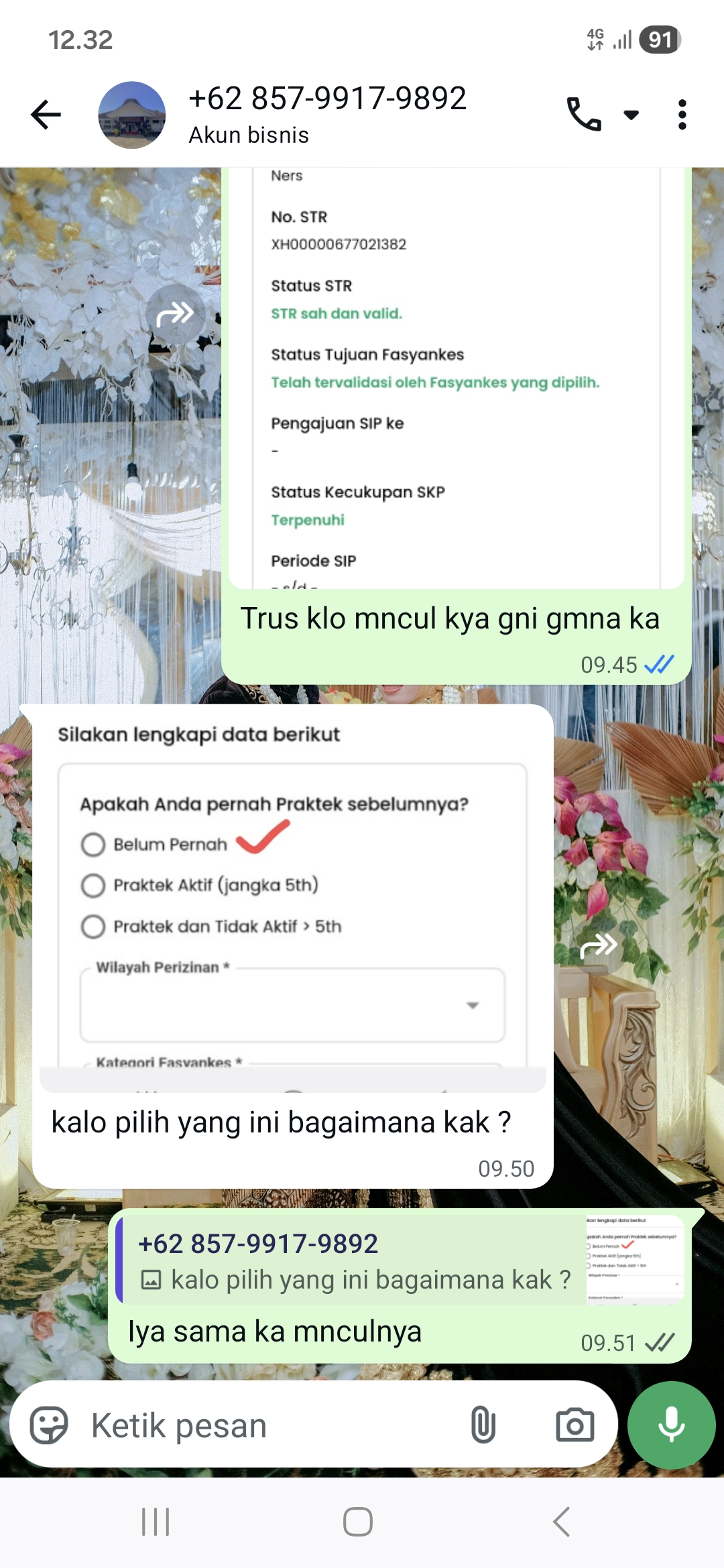 Lampiran foto terkait aduan Kesalahan Data Profesi dalam Perpanjangan SIP Perawat di DPMPT Belum Diresolusi
