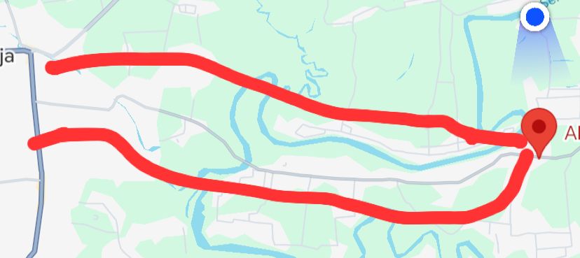 Lampiran foto terkait aduan Laporan Kondisi Jalan: Kerusakan dan Ketidaksesuaian dengan Informasi Peta