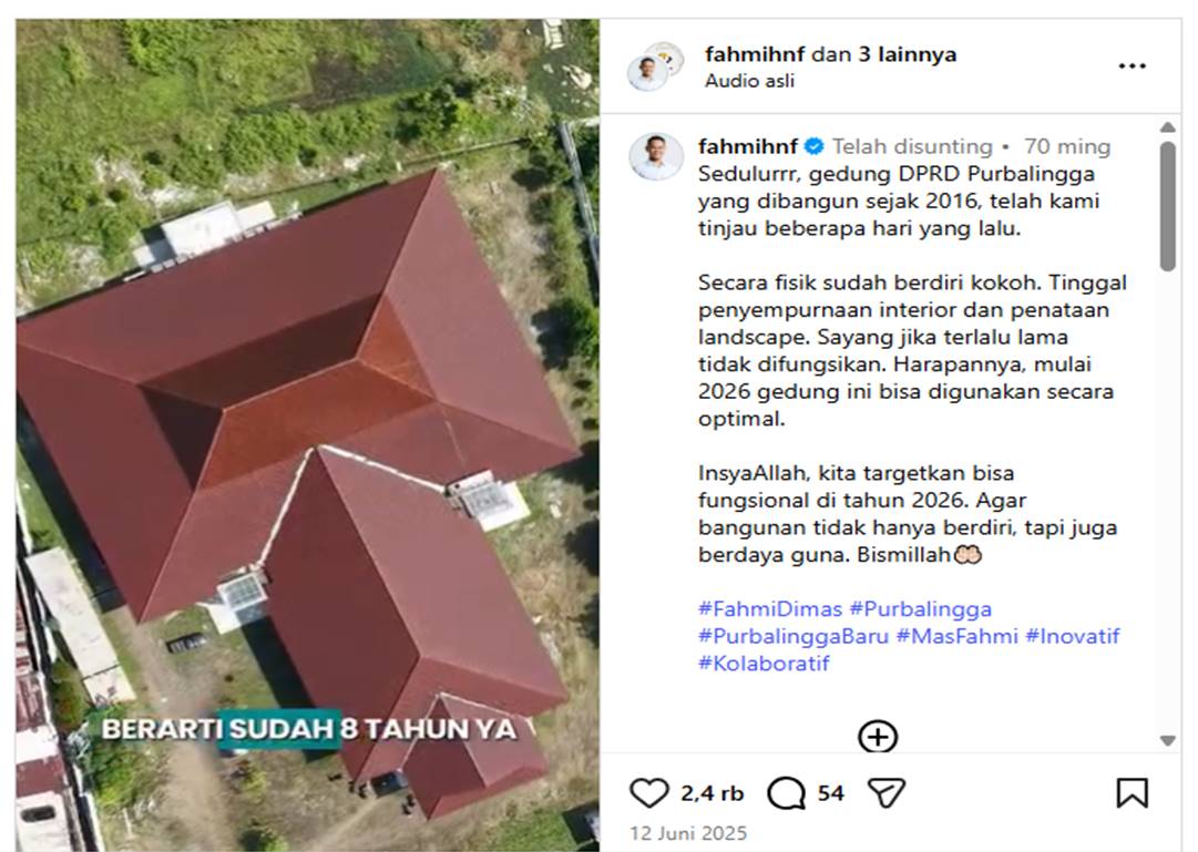 Lampiran foto terkait aduan Permohonan Penjelasan Resmi Mengenai Pembangunan dan Pemanfaatan Gedung Baru DPRD Kabupaten Purbalingga