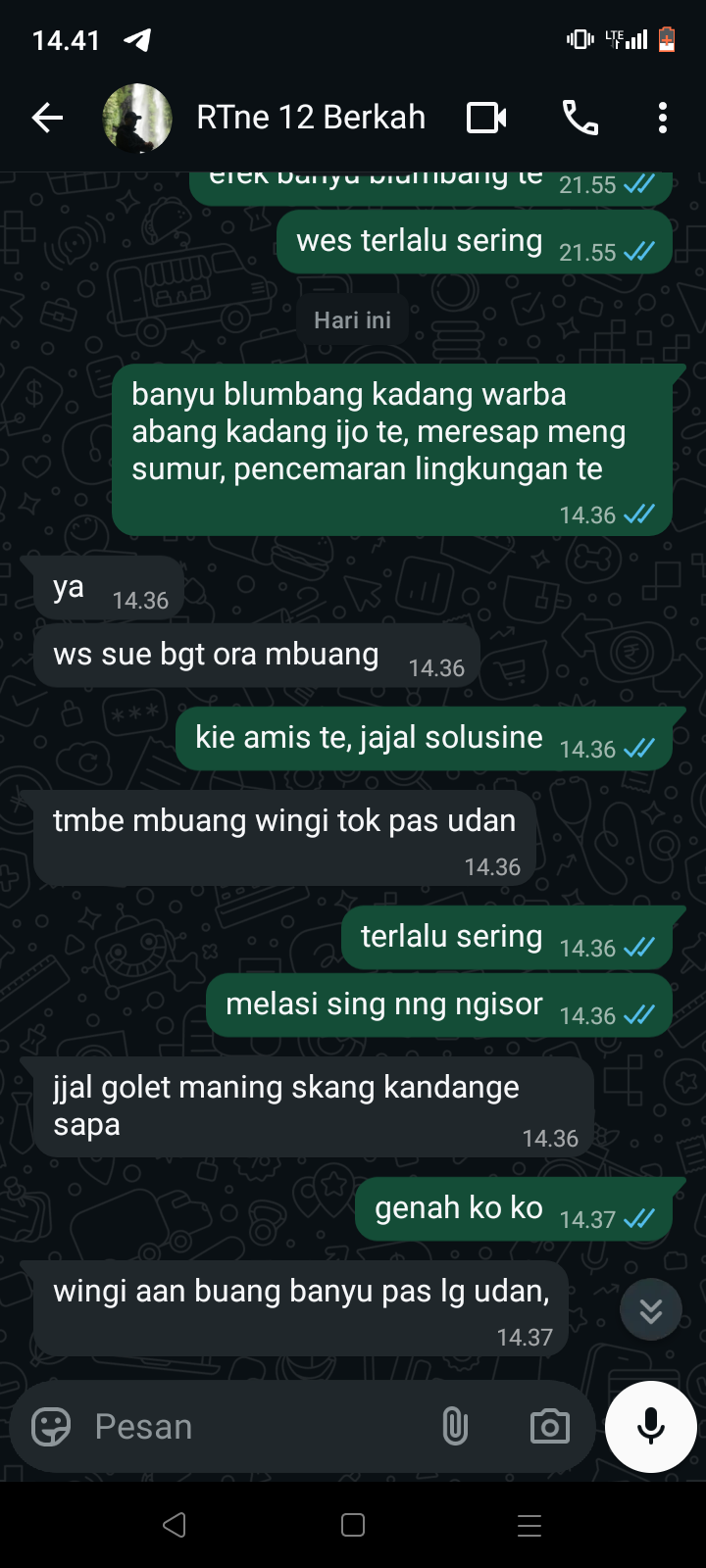 Lampiran foto terkait aduan Dampak Pencemaran Limbah Kandang Ayam dan Kolam Ikan terhadap Kualitas Air Sumur Warga di Ds. Krenceng